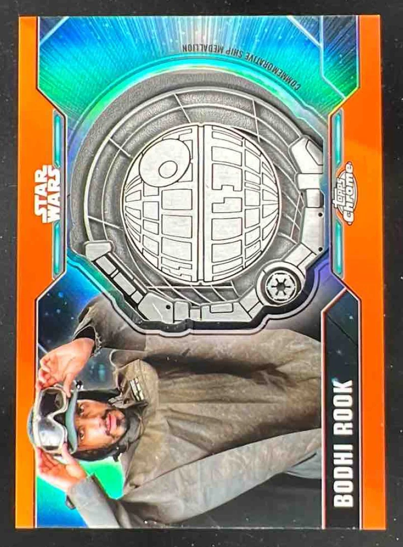 2021 Topps Chrome Star Wars Legacy Ship Medallion Orange #SM-BR Bodhi Rook /25