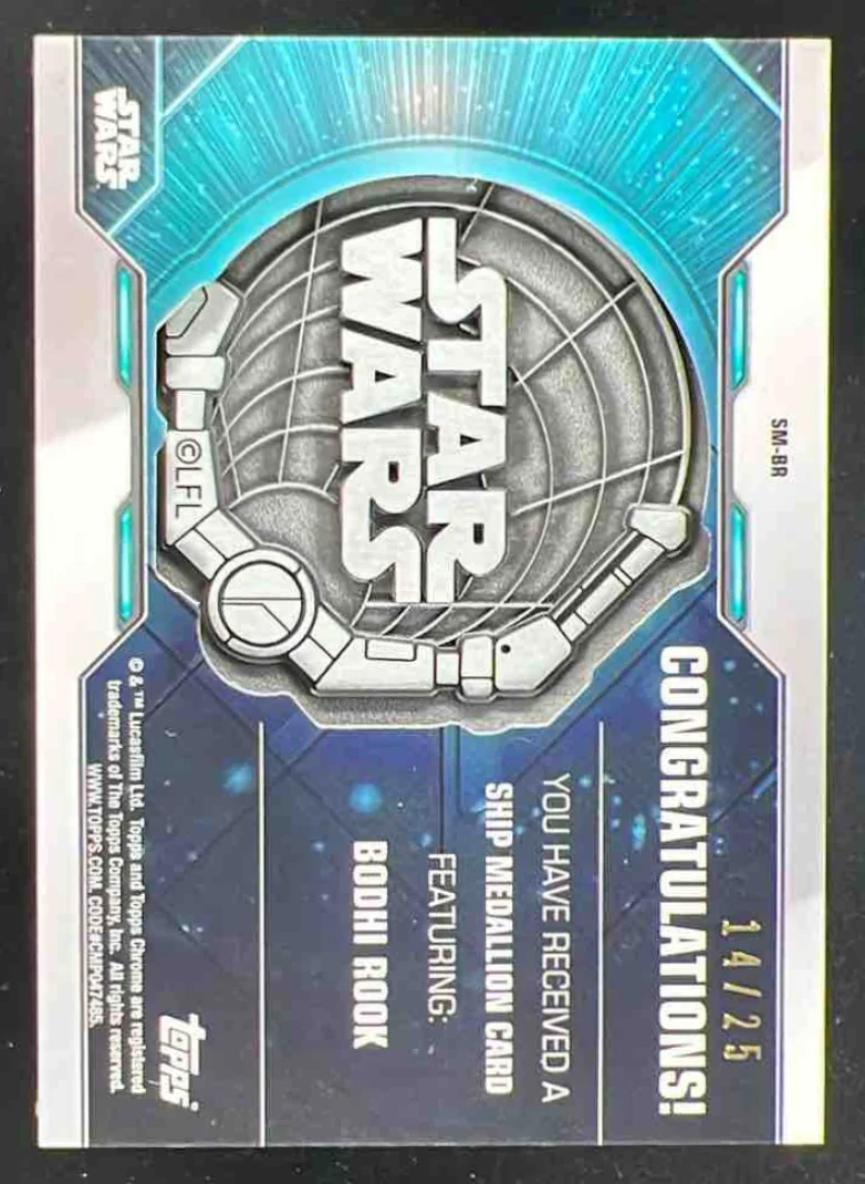 2021 Topps Chrome Star Wars Legacy Ship Medallion Orange #SM-BR Bodhi Rook /25 - Image 2