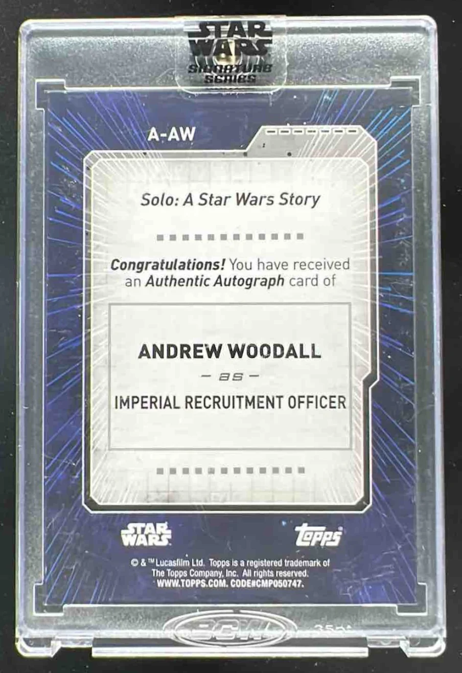 2022 Topps Star Wars Signature Series Green #A-AW Andrew Woodall Auto /25 - Image 2