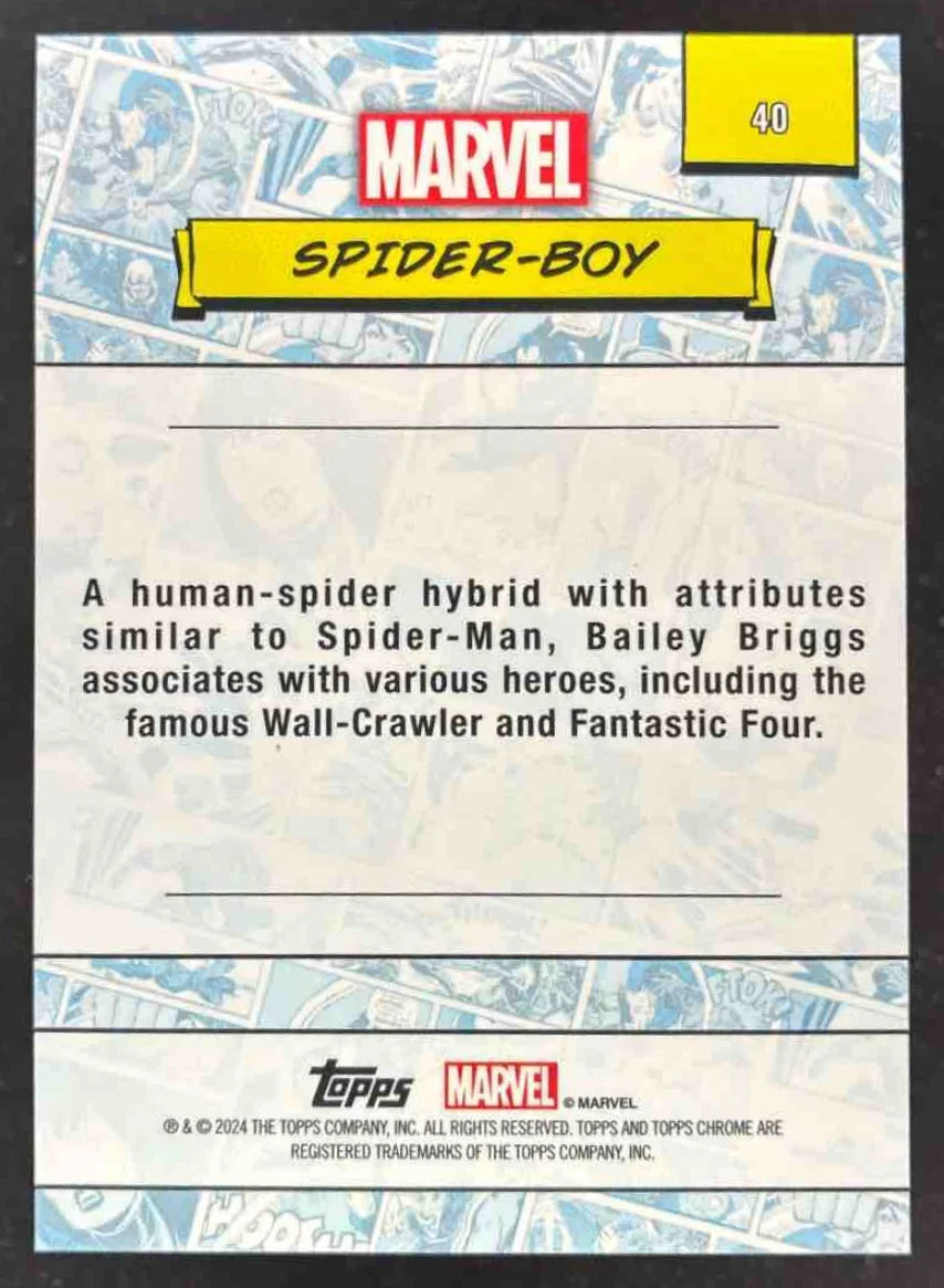 2024 Topps Chrome Marvel Spiderweb Refractor #40 Spider-Boy /399 - Image 2