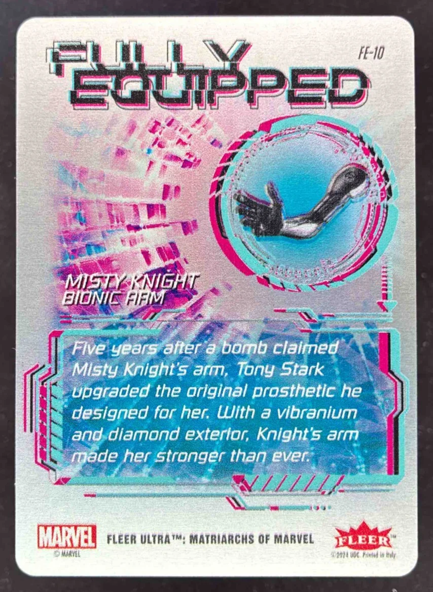 2024 Fleer Marvel Fully Equipped #FE-10 Bionic Arm - Image 2