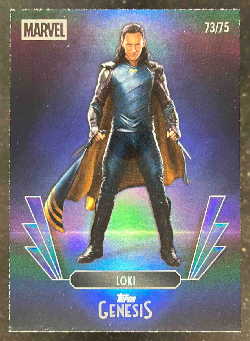 2025 Topps Disney Genesis Blue Foil #86 Loki /75