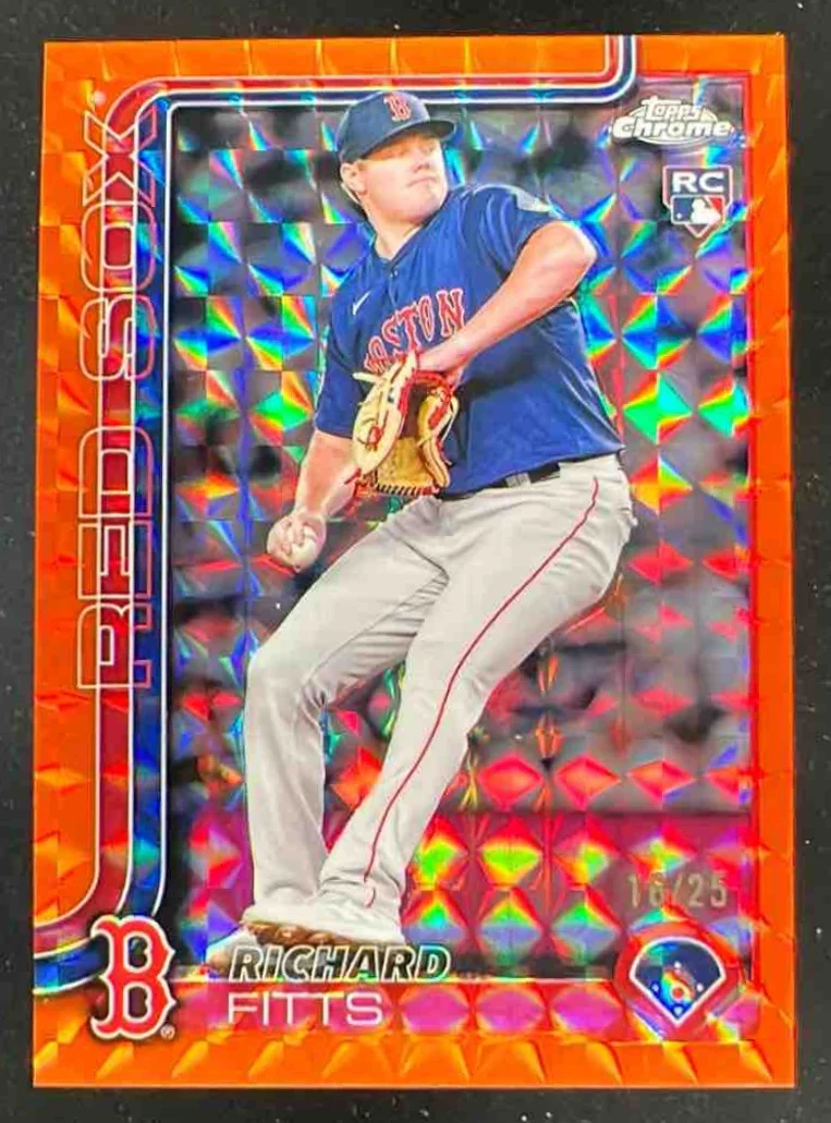 2025 Topps Chrome Orange Geometric Refractor #72 Richard Fitts RC /25