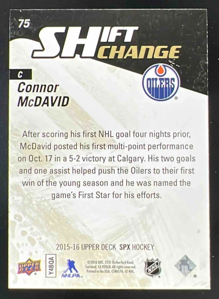 2015-16 SPx #75 Connor McDavid RC - Image 2