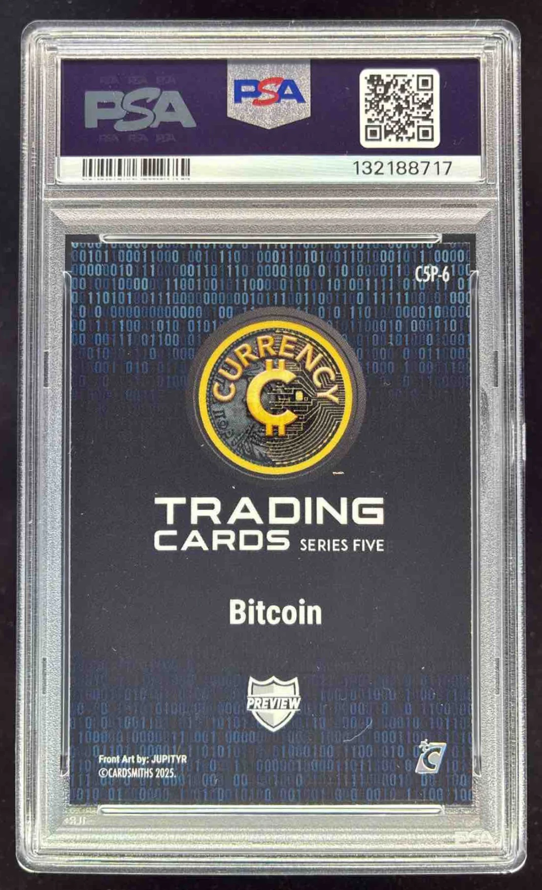 2025 Cardsmiths Galactic Series 5 Preview #C5P-6 Bitcoin PSA 8 - Image 2