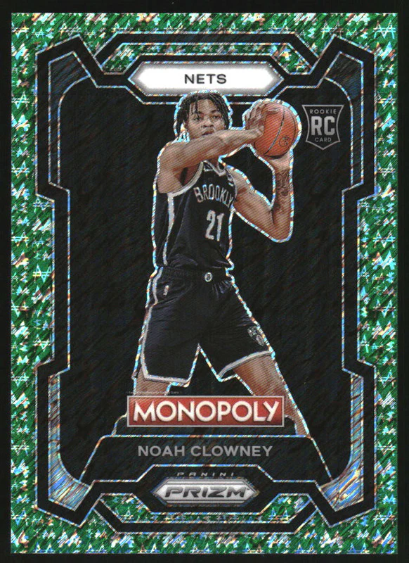 2023-24 Panini Prizm Monopoly Green Millionaire Shimmer #12 Noah Clowney RC /20