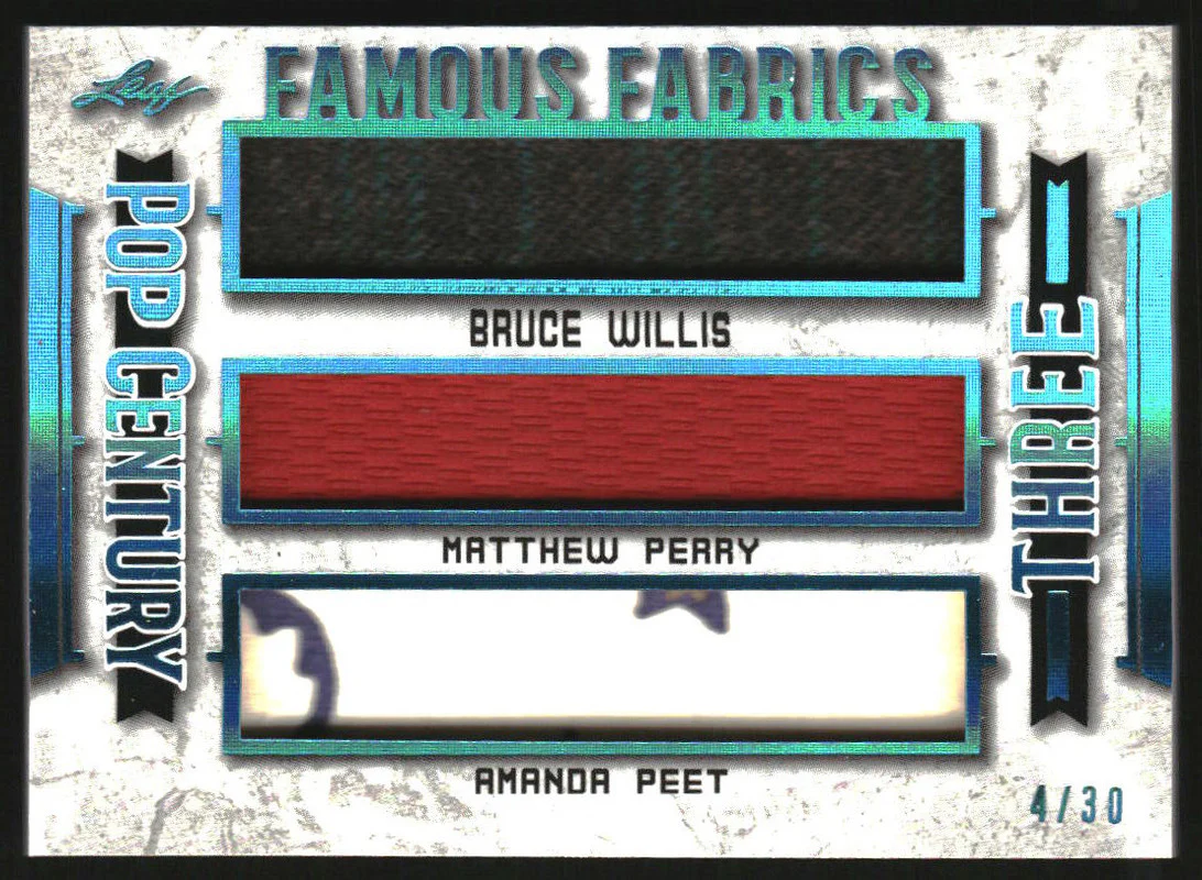 2021 Leaf Famous Fabrics Three Bruce Willis Matthew Perry Amanda Peet /30