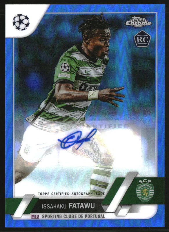 2022-23 Topps Chrome UEFA Club Competitions Auto Blue Issahaku Fatawu RC /150