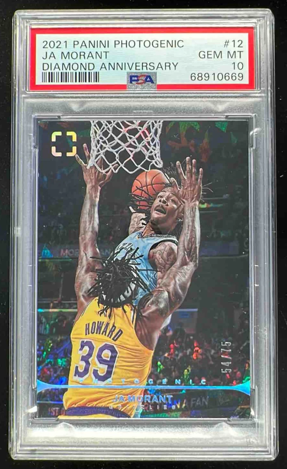 2021-22 Panini Photogenic Diamond Anniversary #12 Ja Morant /75 PSA 10