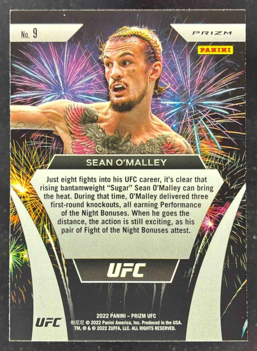 2022 Panini Prizm UFC Fireworks White Sparkle #9 Sean O'Malley - Image 2