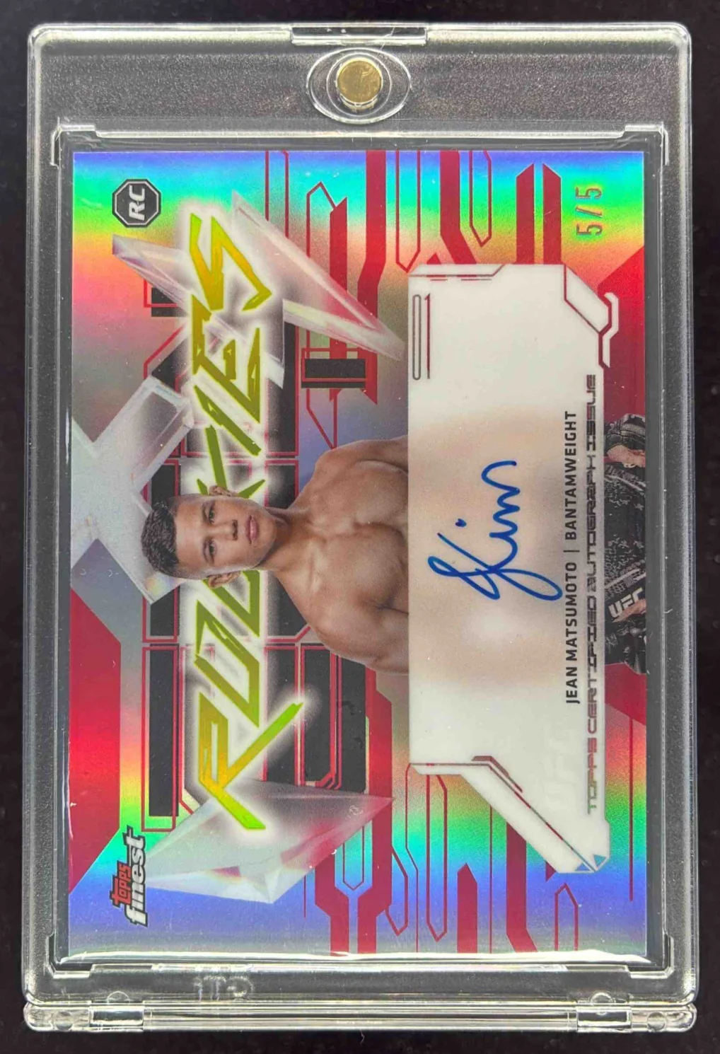 2025 Topps UFC Finest Rookie Red Refractor #FRA-JO Jean Matsumoto RC Auto /5