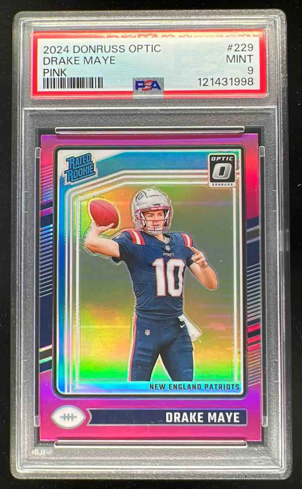 2024 Panini Donruss Optic Pink #229 Drake Maye Rated Rookie PSA 9