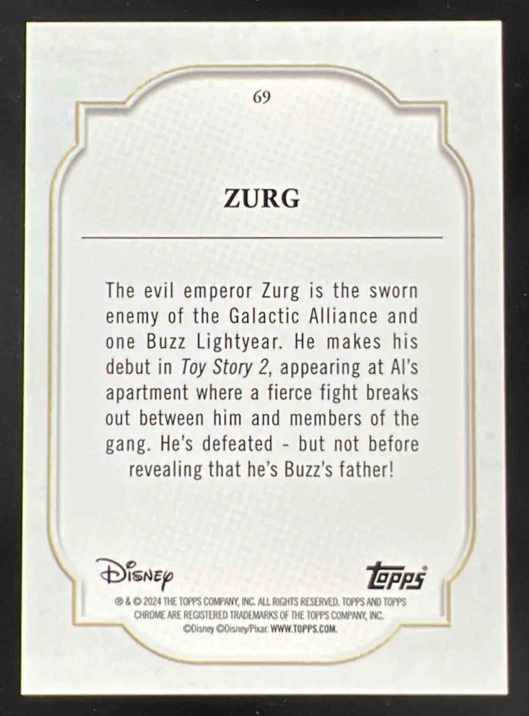 2024 Topps Chrome Disney Purple Refractor #69 Zurg /199 - Image 2
