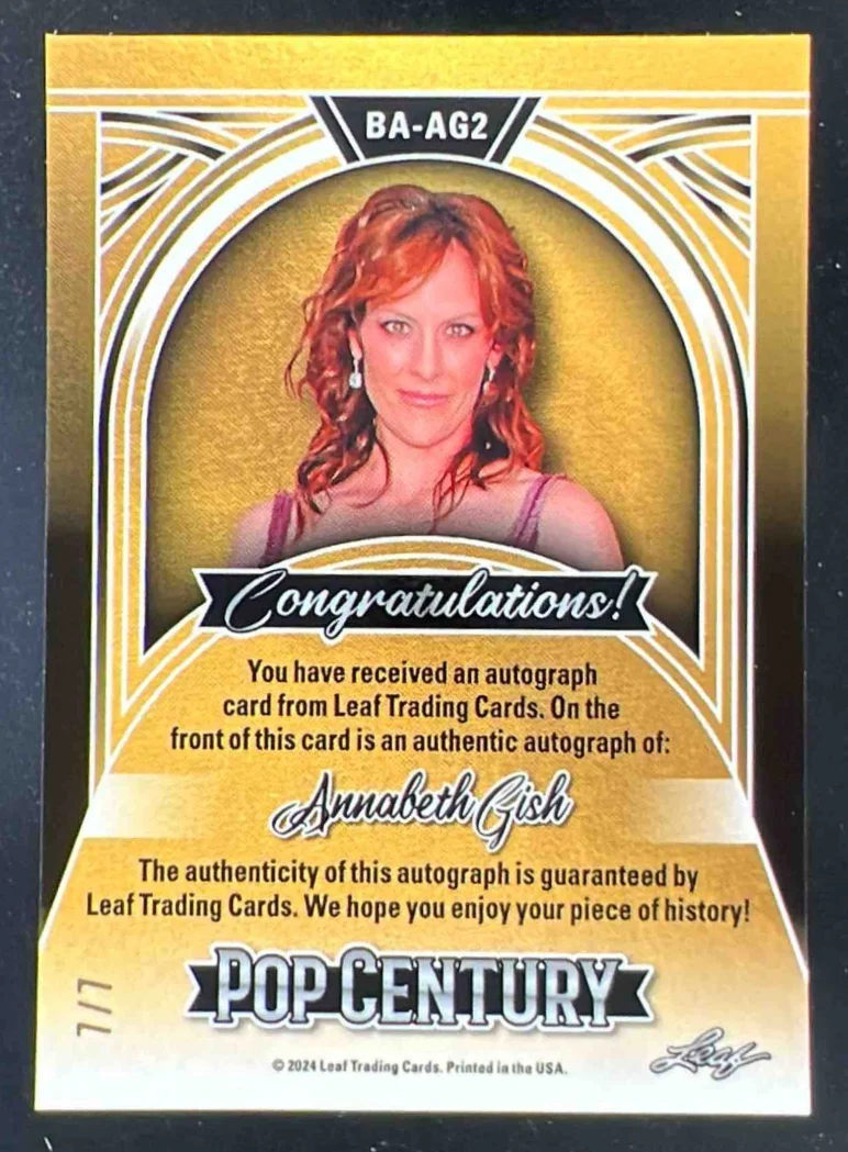 2024 Leaf Metal Pop Century Kaleidoscope Pink #BA-AG2 Annabeth Gish Auto /7 - Image 2