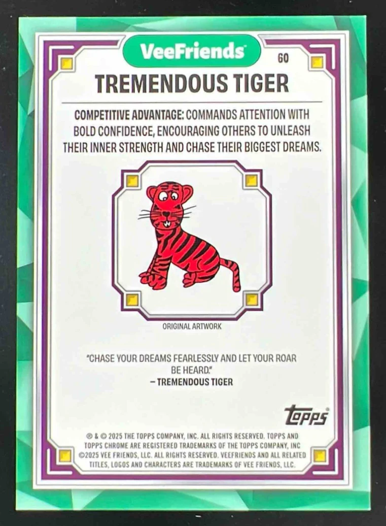 2025 Topps Chrome VeeFriends RayWave Refractor #60 Tremendous Tiger /199 - Image 2