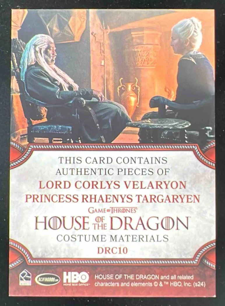 2024 House of the Dragon Relics Lord Corlys Velaryon Princess Rhaenys Targaryen - Image 2