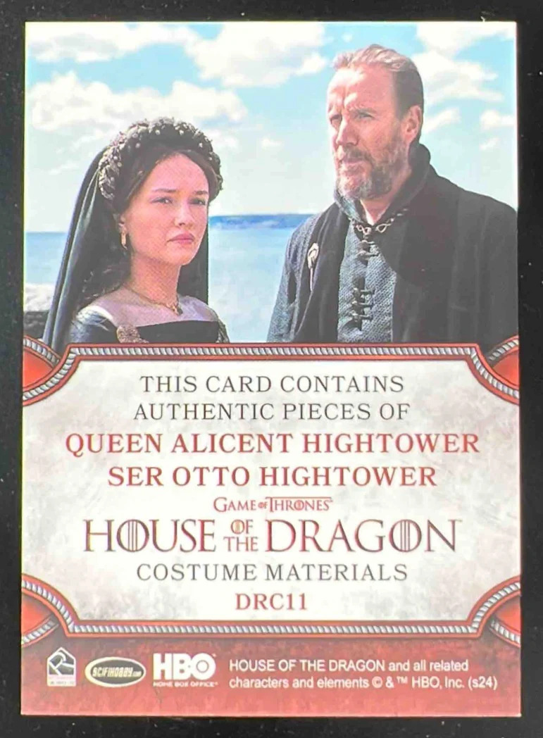 2024 House of the Dragon Dual Relics Queen Alicent Hightower Ser Otto Hightower - Image 2