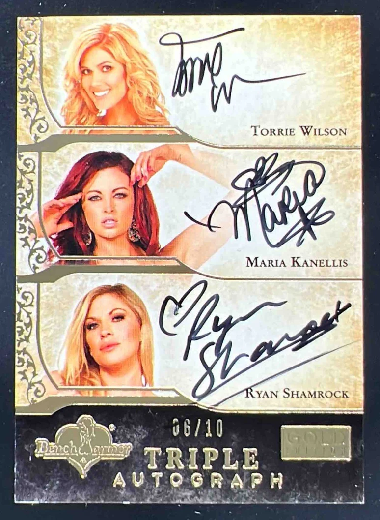 2013 Bench Warmer Triple Auto Torrie Wilson Maria Kanellis Ryan Shamrock /10