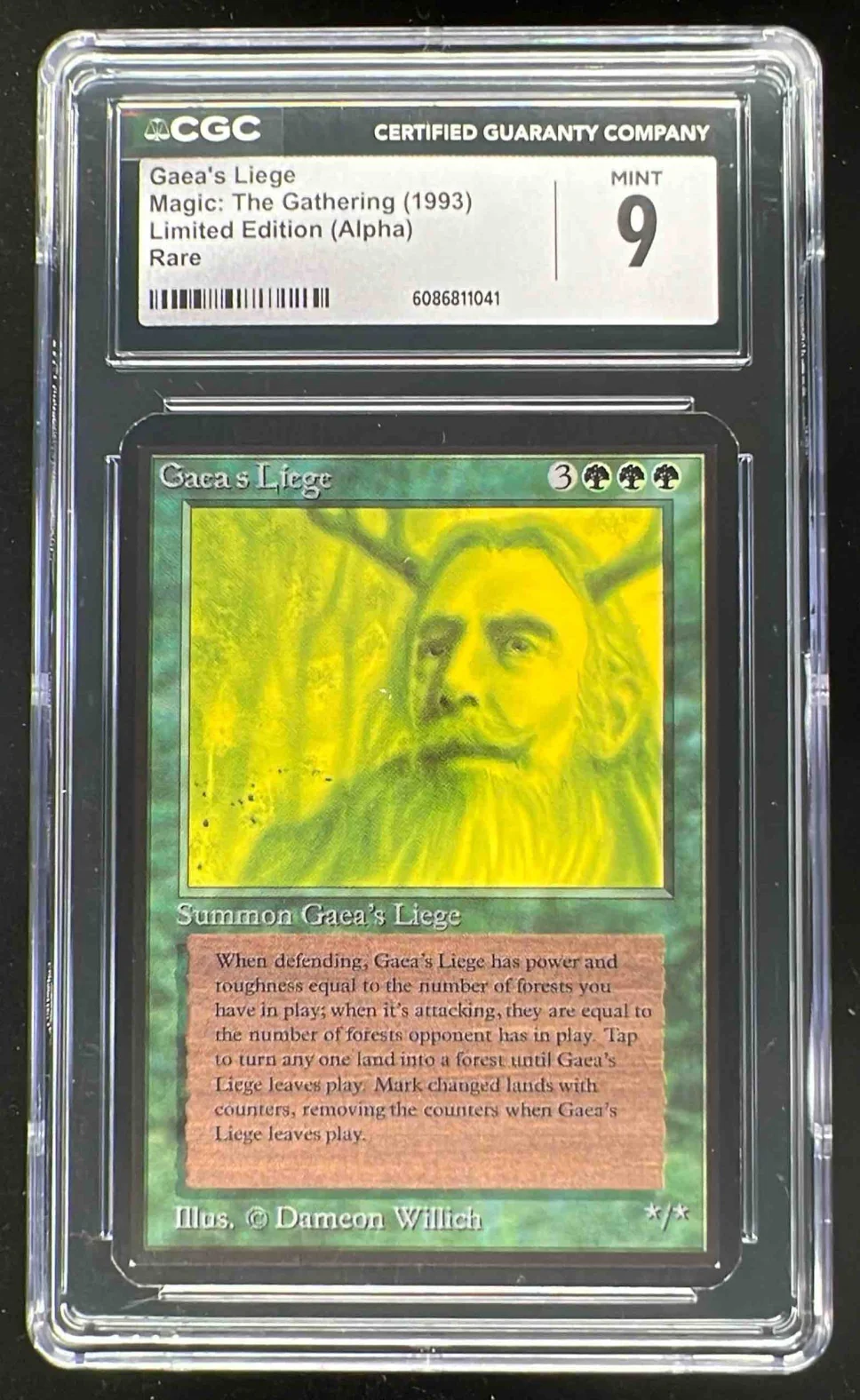 1993 Magic The Gathering Limited Edition Alpha Rare Gaea's Liege CGC 9