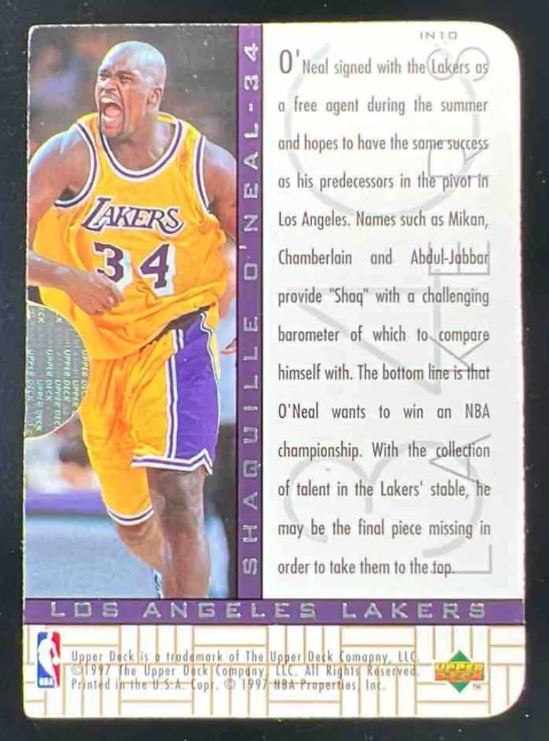 1996-97 SP Inside Info #IN10 Shaquille O'Neal - Image 2