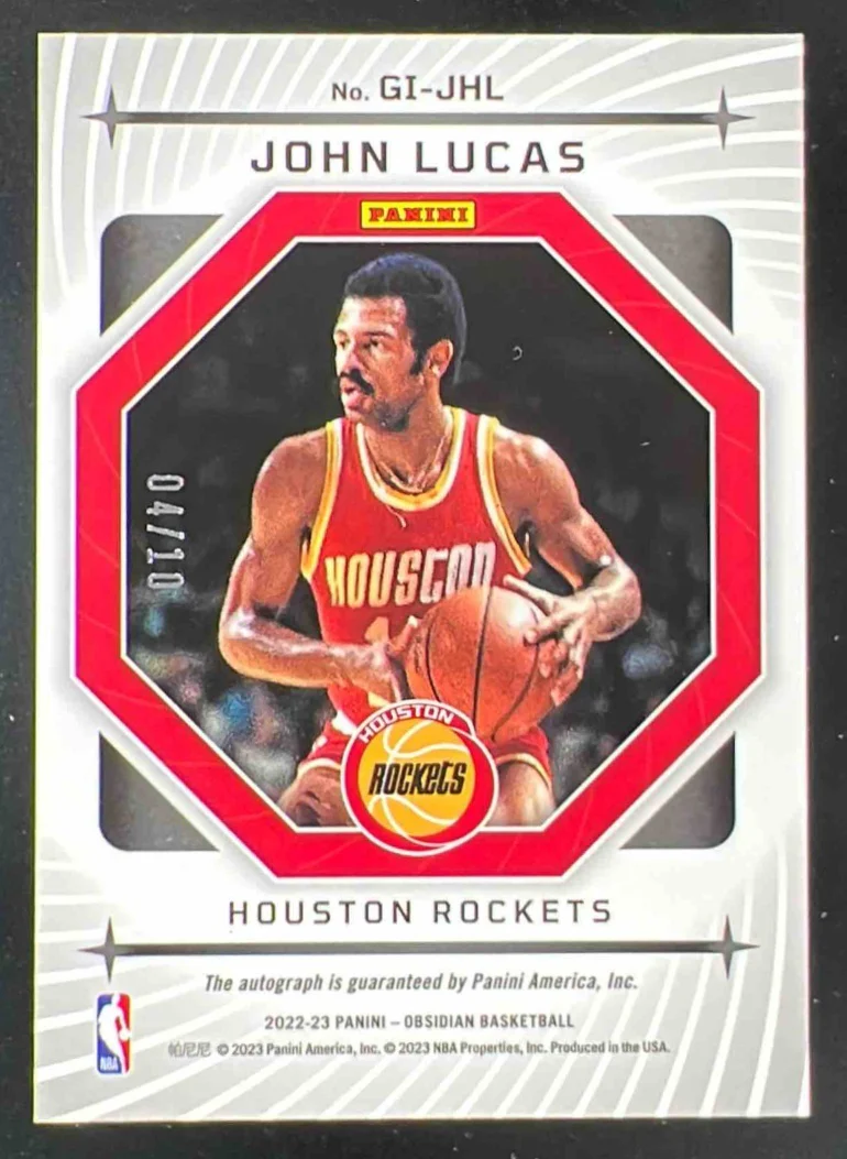 2022-23 Obsidian Galaxy Ink Electric Etch Yellow #GI-JHL John Lucas Auto /10 - Image 2