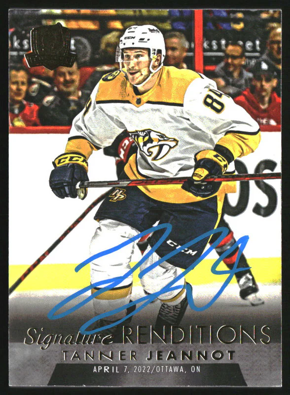 2022-23 The Cup Signature Renditions #SRTJ Tanner Jeannot Autograph Auto