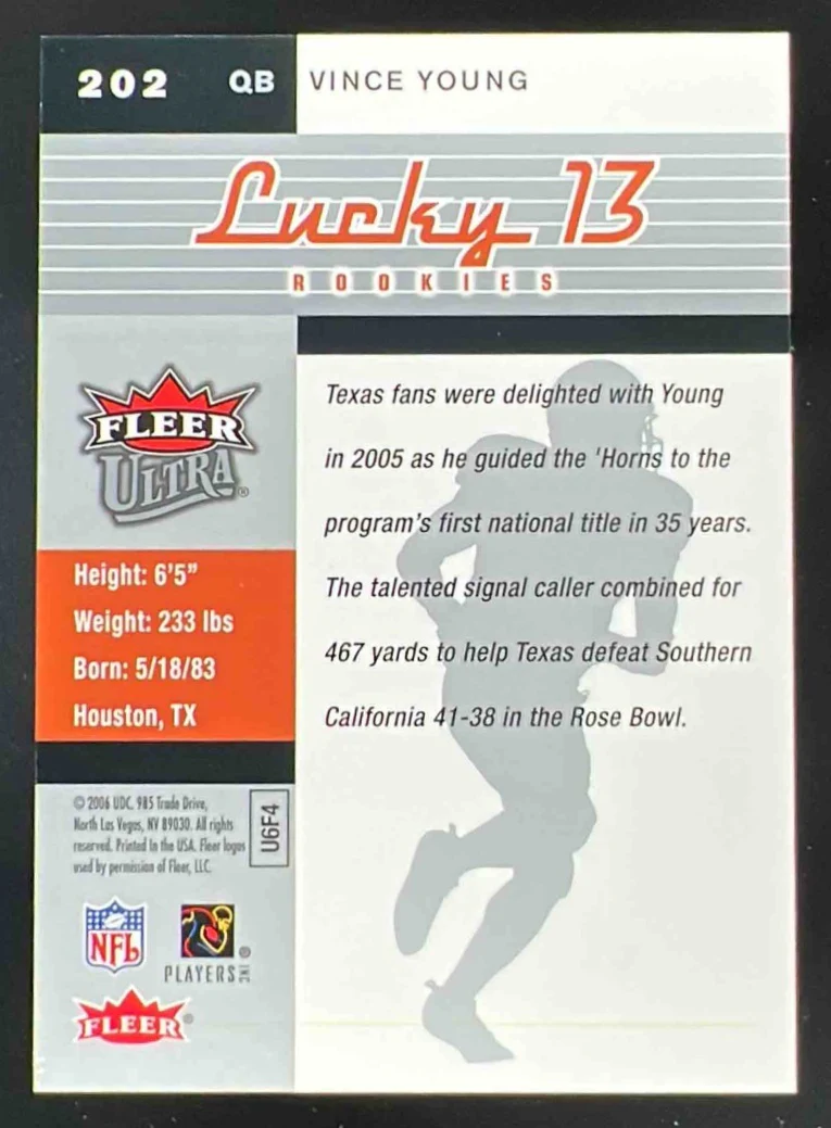 2006 Fleer Ultra #202 Vince Young RC /500 - Image 2