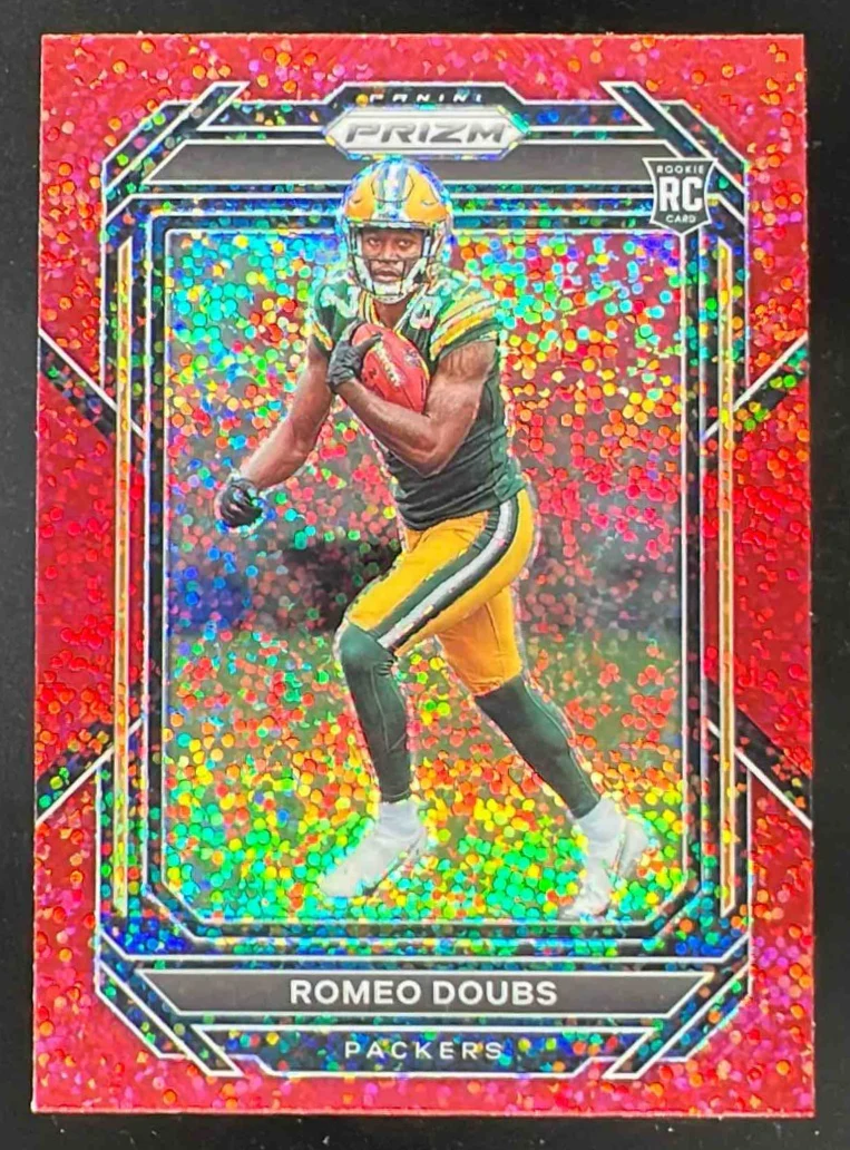2022 Panini Prizm Red Sparkle #337 Romeo Doubs RC