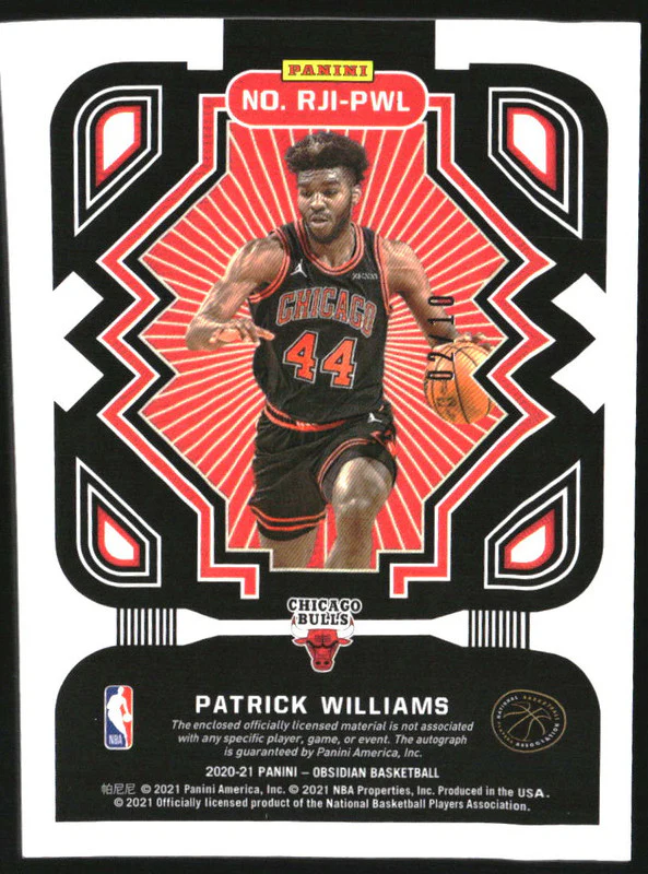 2020 Obsidian Rookie Jersey Ink Etch Yellow Patrick Williams RC Auto /10 - Image 2