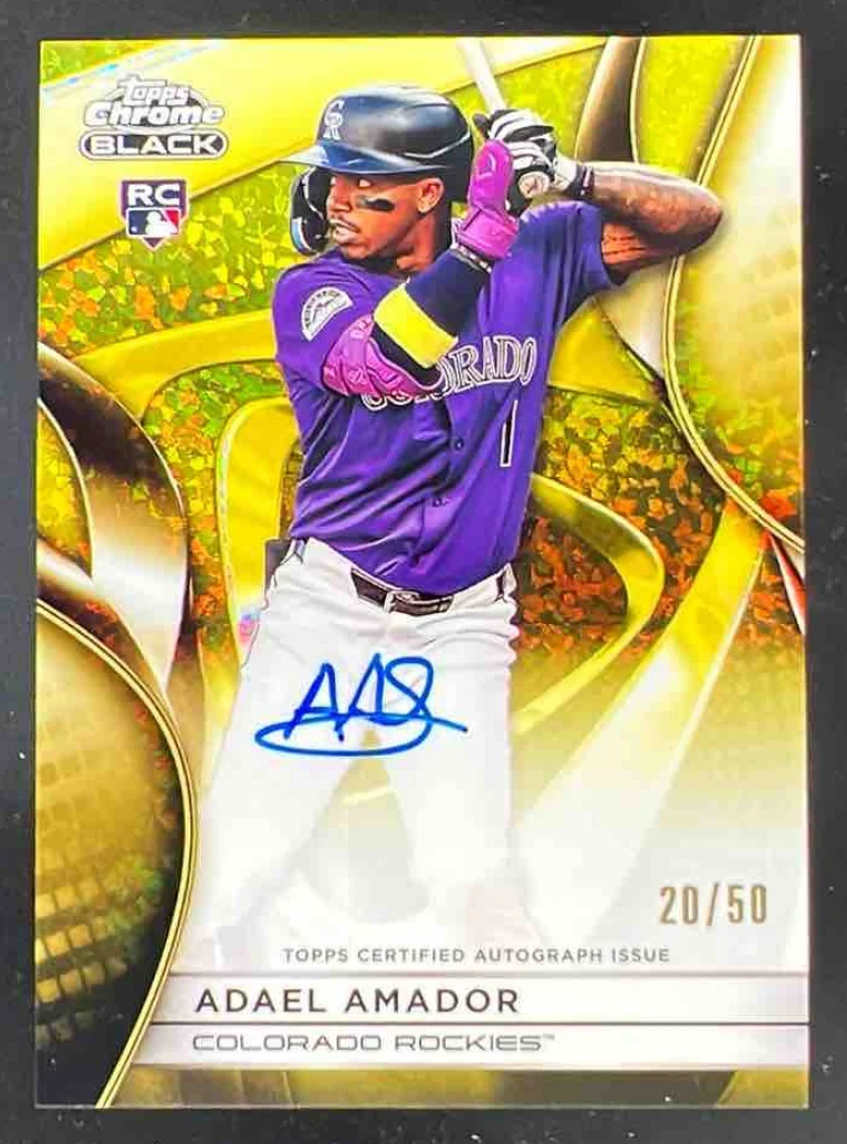 2025 Topps Chrome Black Gold Mini-Diamond #CBA-AA Adael Amador RC Auto /50