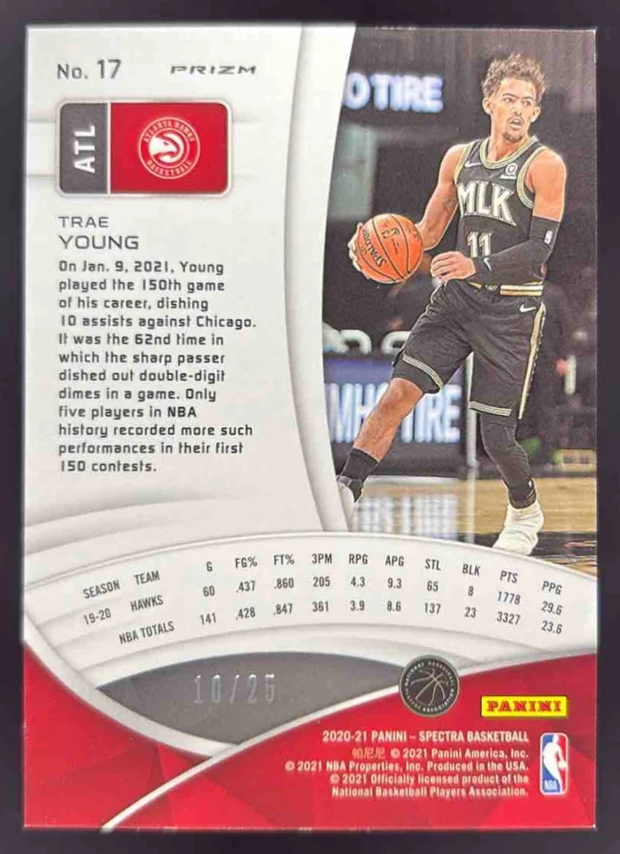 2020-21 Panini Spectra Meta #17 Trae Young /25 - Image 2