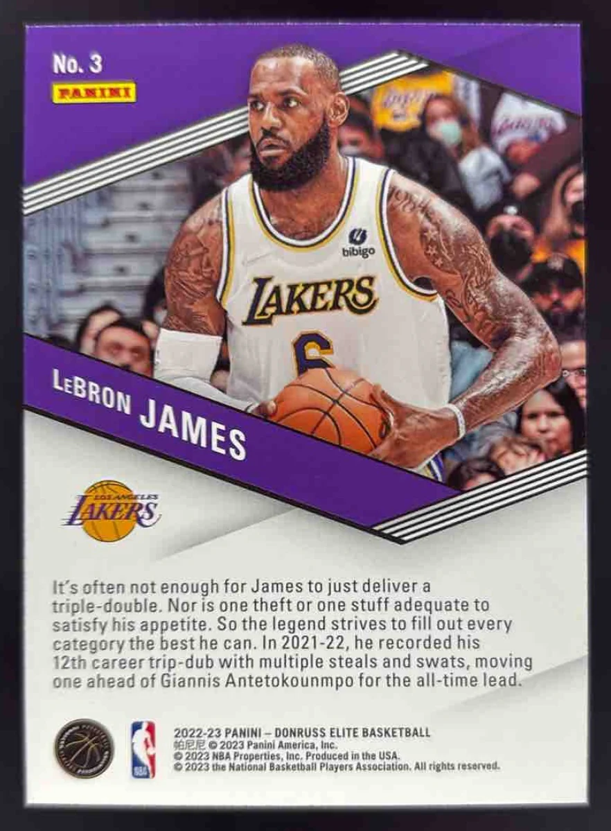 2022-23 Panini Donruss Elite Spellbound #3 LeBron James - Image 2