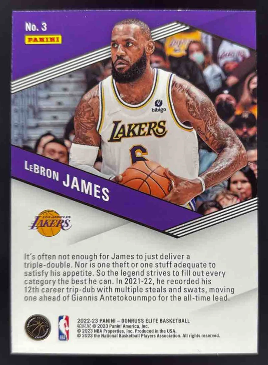 2022-23 Panini Donruss Elite Spellbound #3 LeBron James - Image 2