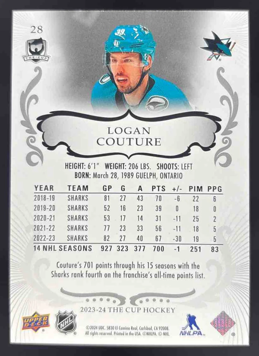 2023-24 Upper Deck The Cup #28 Logan Couture /249 - Image 2
