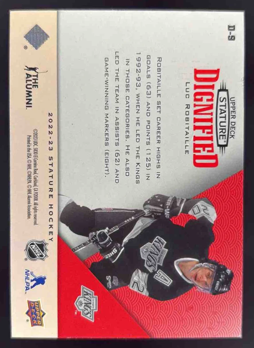 2022-23 Upper Deck Stature Dignified Red #D-9 Luc Robitaille /75 - Image 2