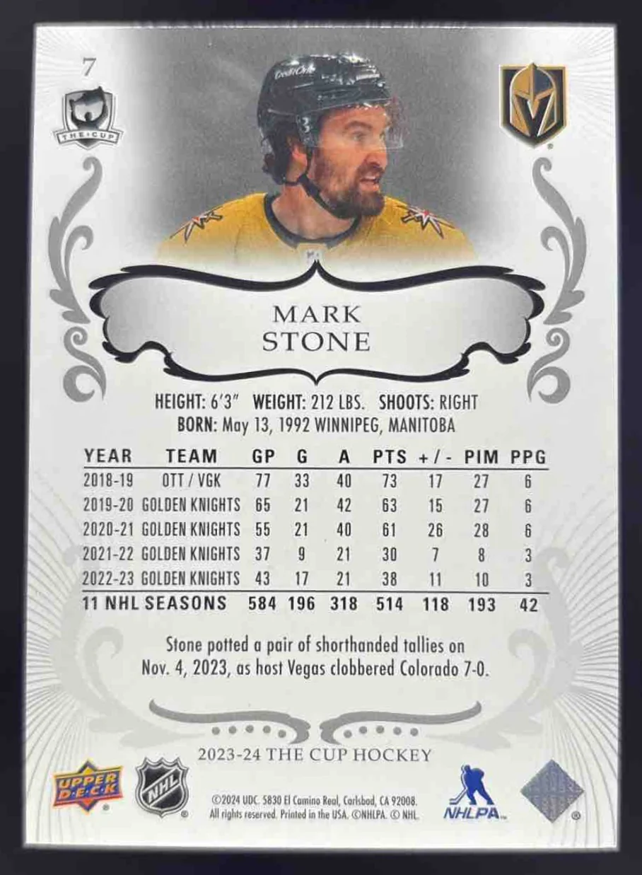 2023-24 Upper Deck The Cup #7 Mark Stone /249 - Image 2