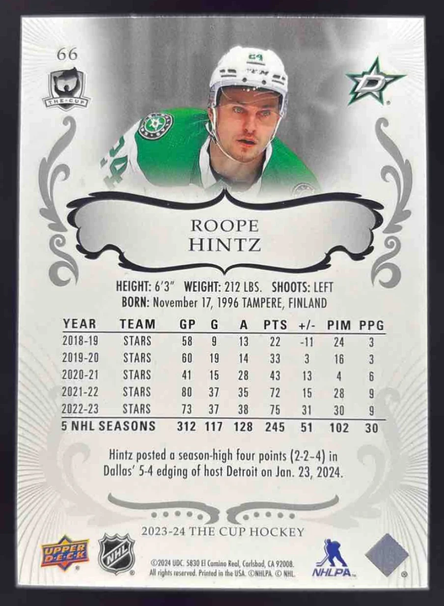 2023-24 Upper Deck The Cup #66 Roope Hintz /249 - Image 2
