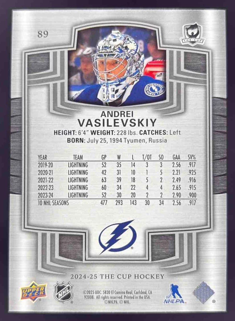 2024-25 Upper Deck The Cup #89 Andrei Vasilevskiy /249 - Image 2