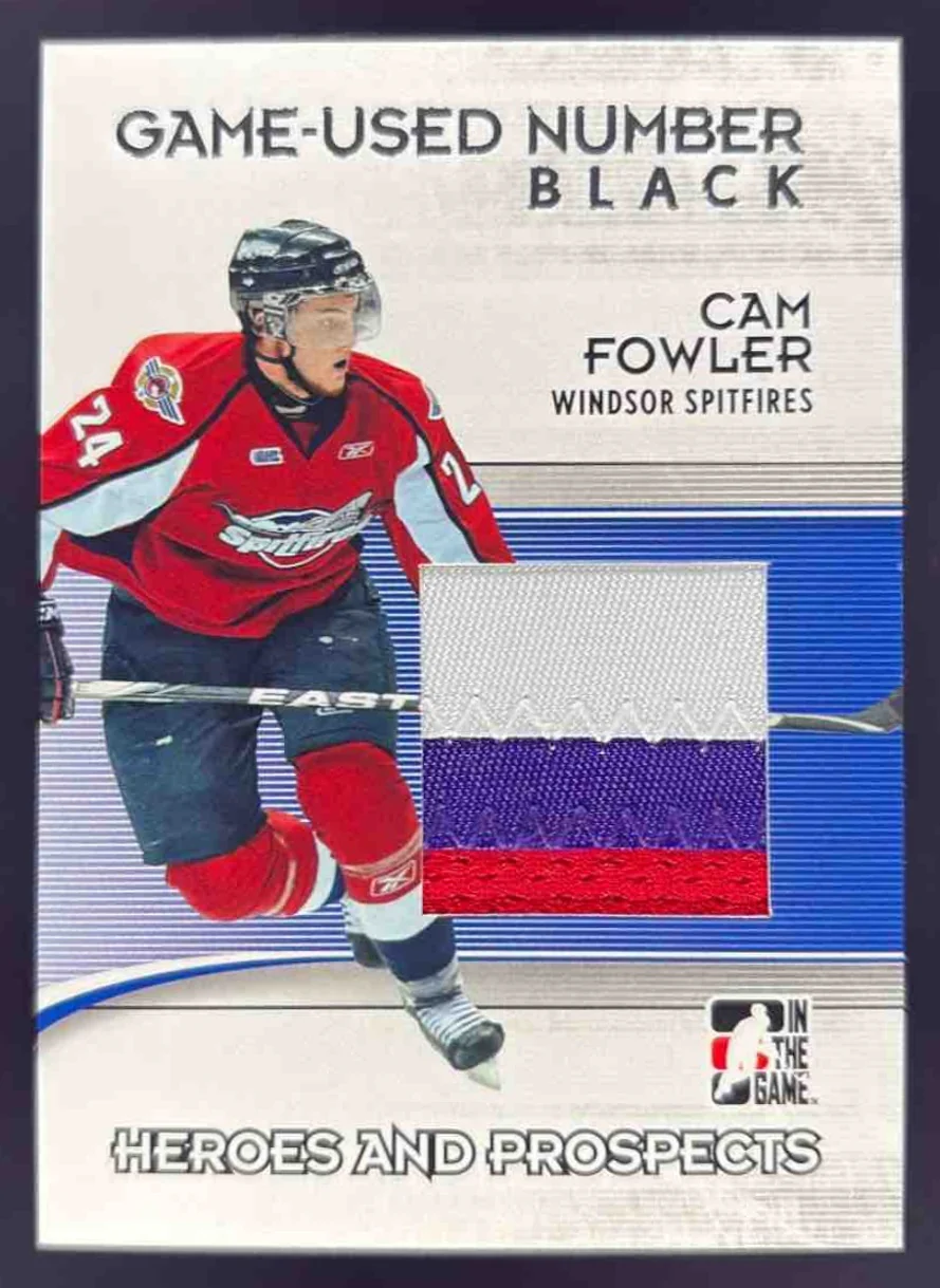 2010 In The Game Game Used Number Black #M49 Cam Fowler