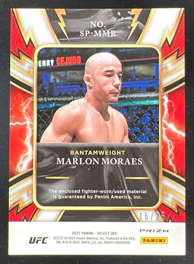 2021 Panini Select UFC Sparks Tie Dye Prizms #SP-MMR Marlon Moraes /25 - Image 2