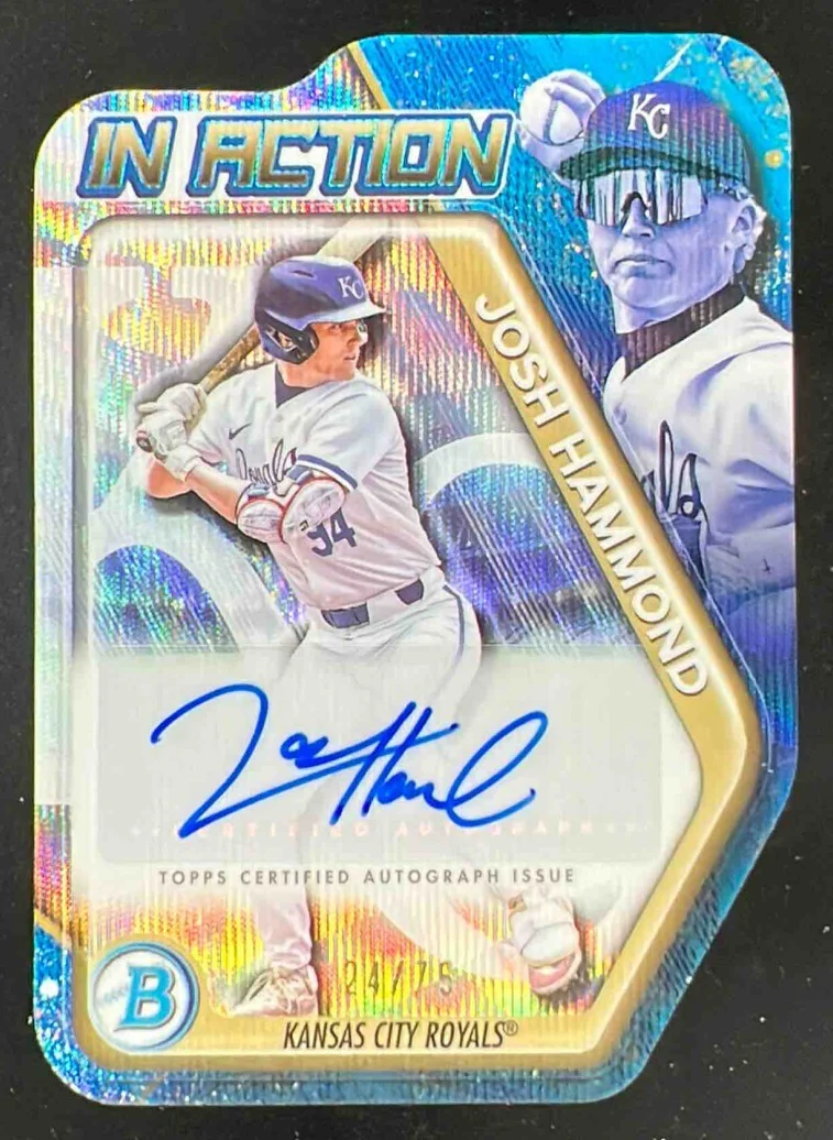 2025 Bowman Draft In Action Autograph Wave Refractor #JH Josh Hammond Auto /75
