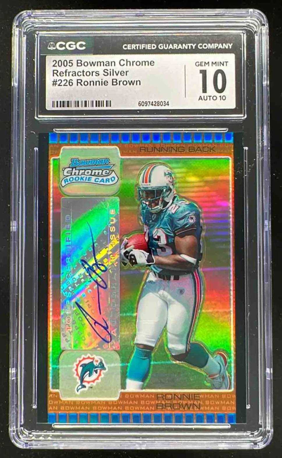 2005 Bowman Chrome Silver Refractors #226 Ronnie Brown RC /50 CGC 10