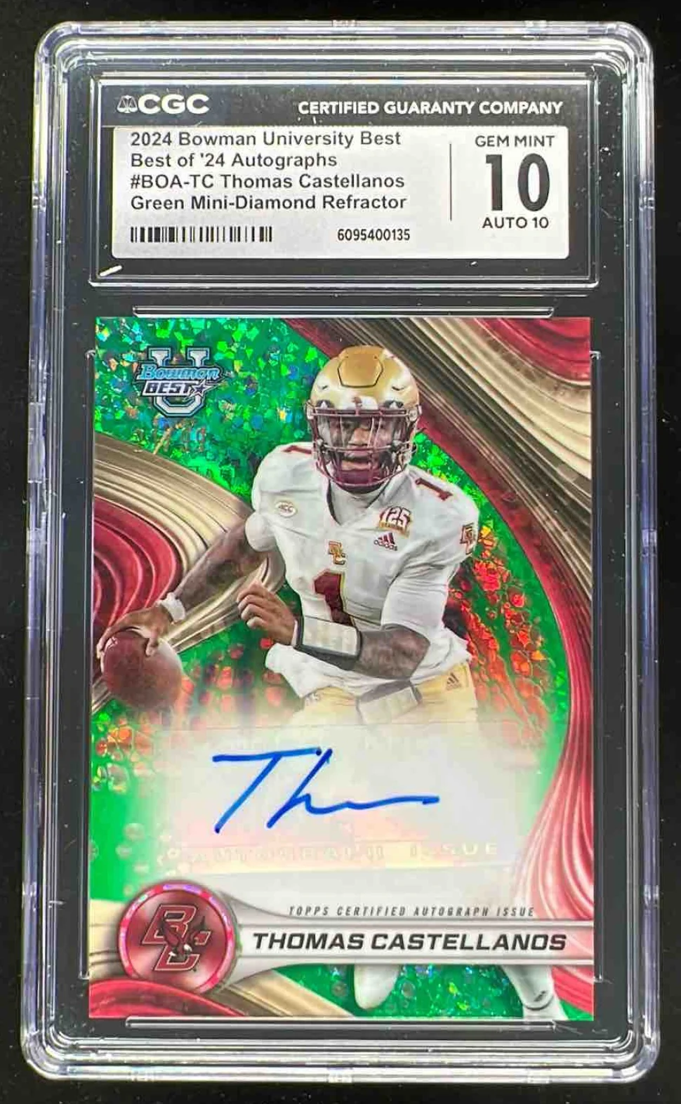 2024 Bowman University Auto Green Mini Diamond Thomas Castellanos /99 CGC 10
