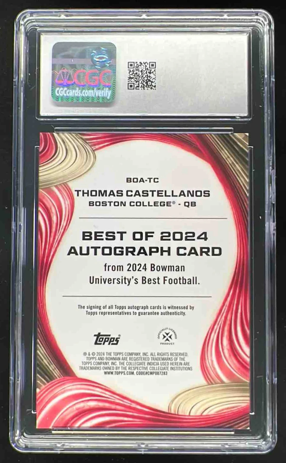 2024 Bowman University Auto Green Mini Diamond Thomas Castellanos /99 CGC 10 - Image 2