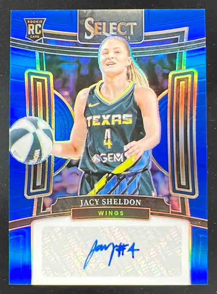 2024 Panini Select WNBA Signatures Blue Prizm #SG-JS Jacy Sheldon RC Auto /49