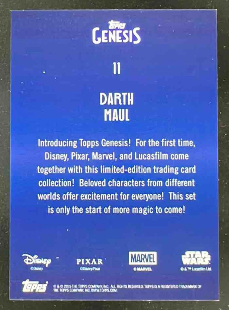 2025 Topps Disney Genesis Blue Foil #11 Darth Maul /75 - Image 2