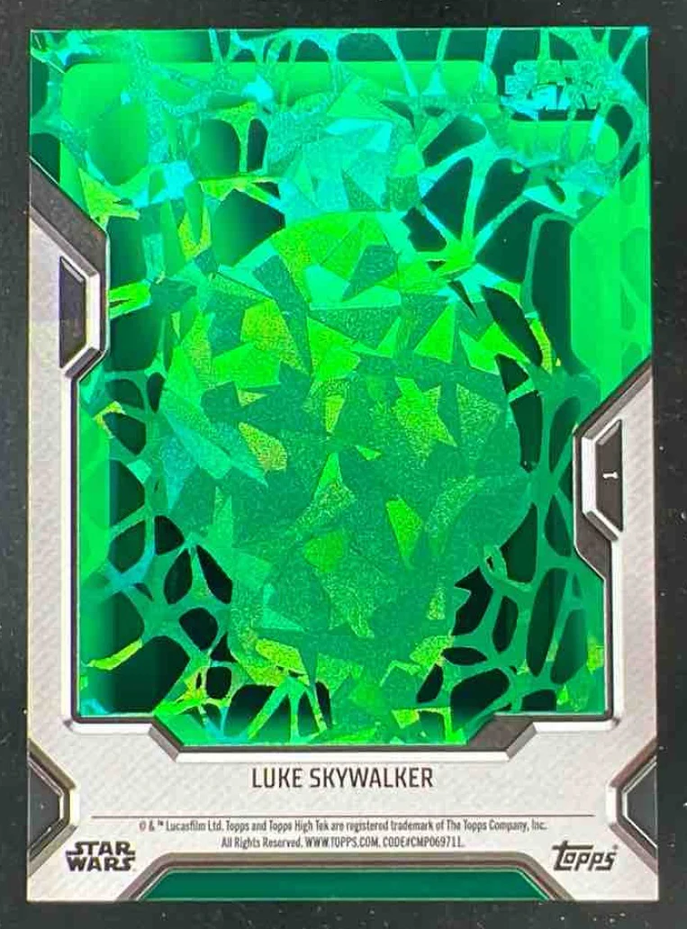 2023 Topps Star Wars High-Tek Pattern 1 Green Diffractors #1 Luke Skywalker /75 - Image 2