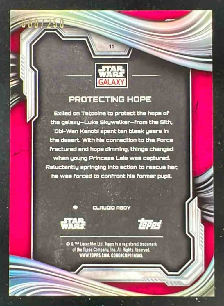 2025 Topps Chrome Star Wars Galaxy Magenta Lava Refractor Protecting hope /250 - Image 2