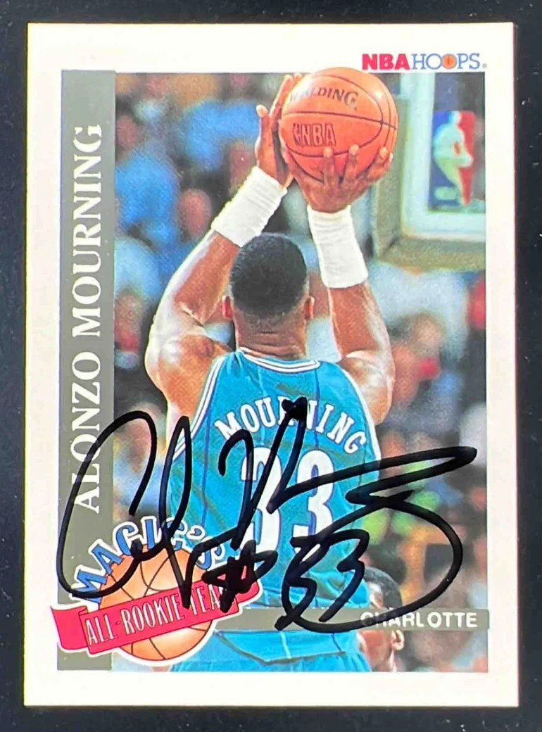 1992-93 Hoops Magic's All Rookie Team #2 Alonzo Mourning RC Auto