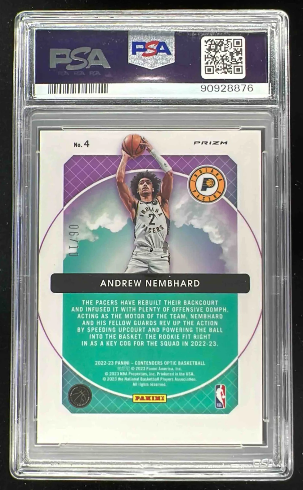 2022-23 Panini Contenders Optic Hoop Dreams Gold #4 Andrew Nembhard RC /10 PSA 9 - Image 2
